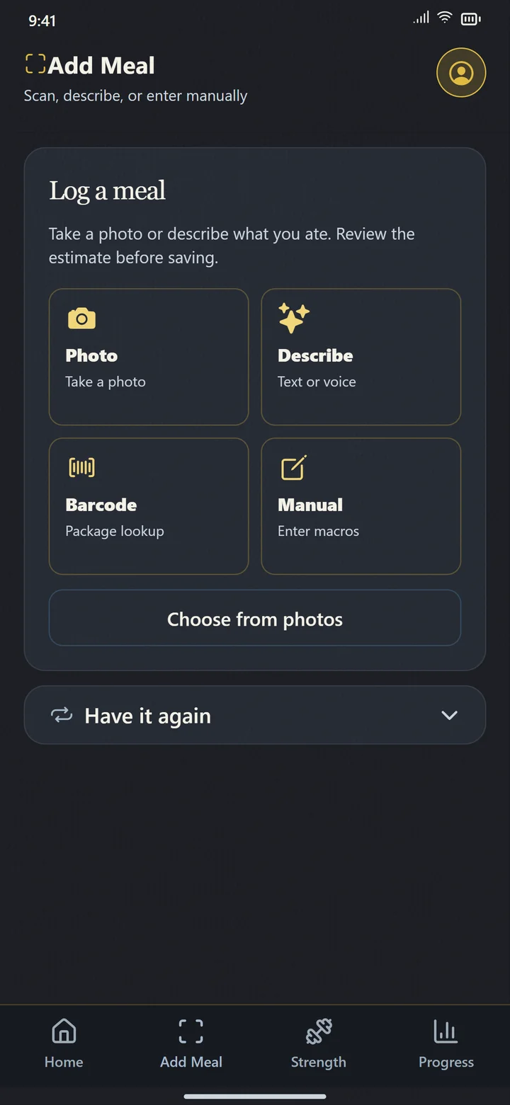 Choose the entry method with the clearest information. App-component preview with example data.